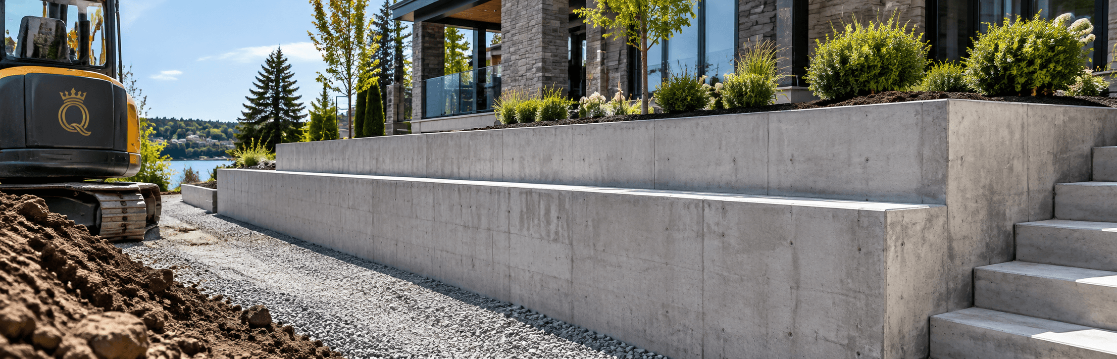 Poured Concrete Retaining Walls