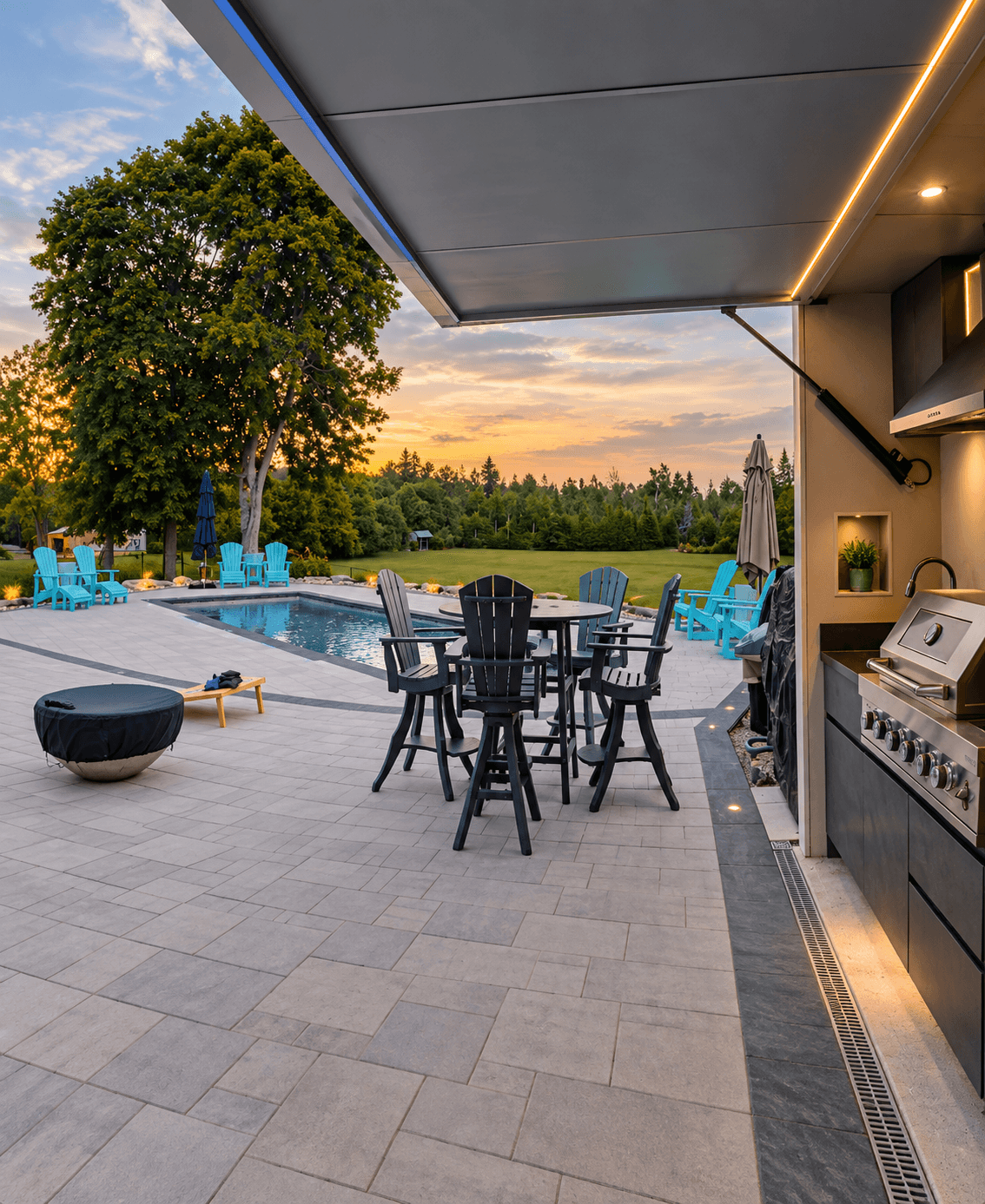 Poolside Outdoor Kitchen & Raised Patios — Kanata