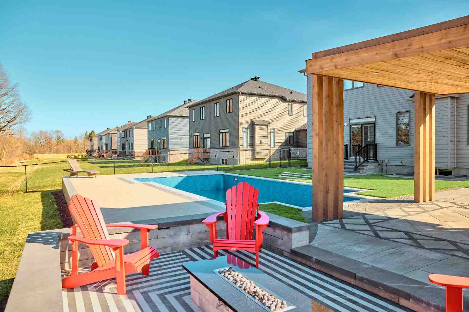 Modern Backyard Oasis with Pool — Manotick — 6