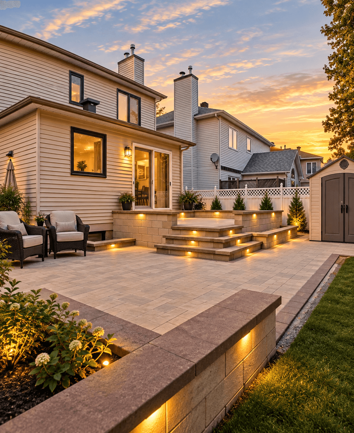 3D Designed Interlock Patio & Outdoor Lighting — Ottawa