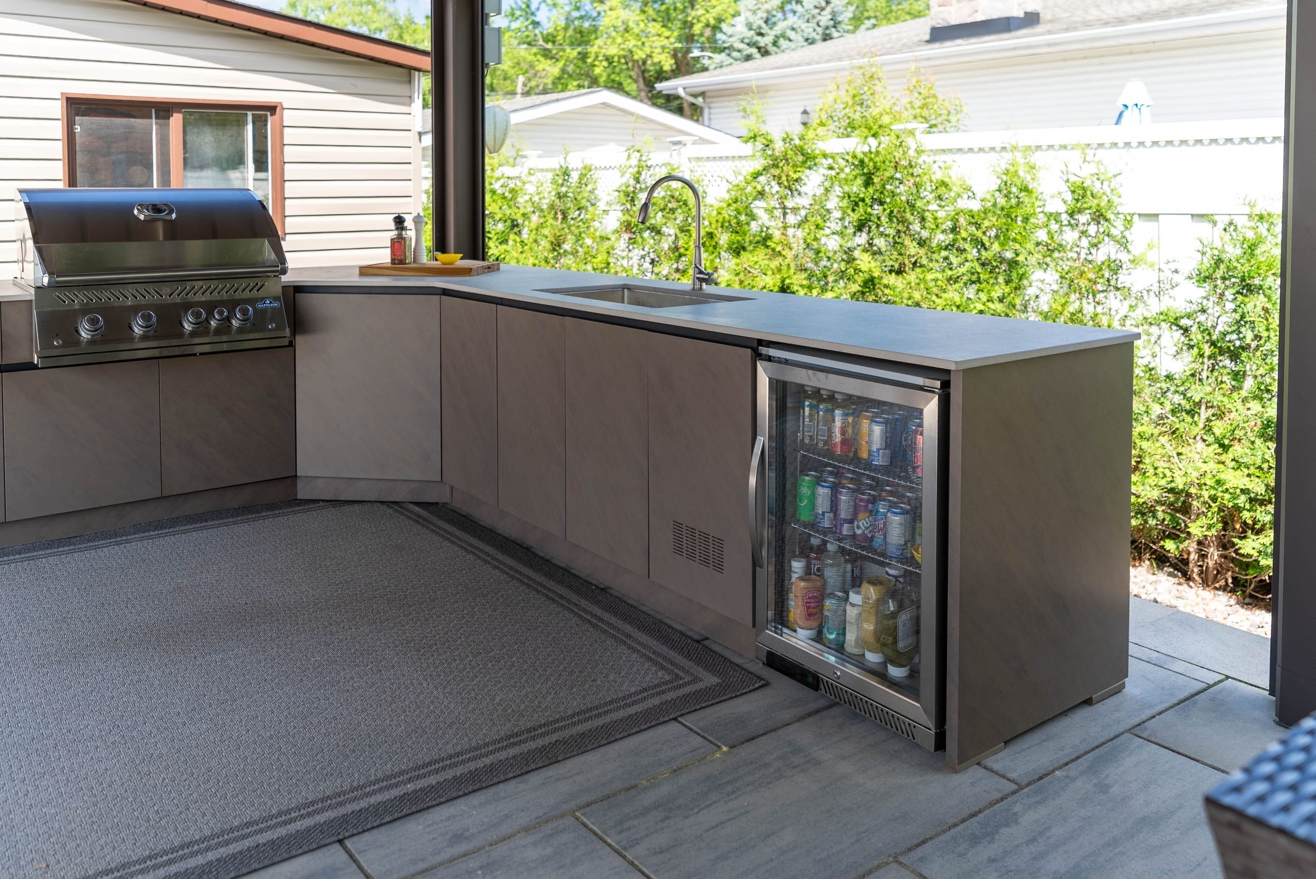 Custom Stainless Steel Outdoor Kitchen & Motorized Pergola — 4