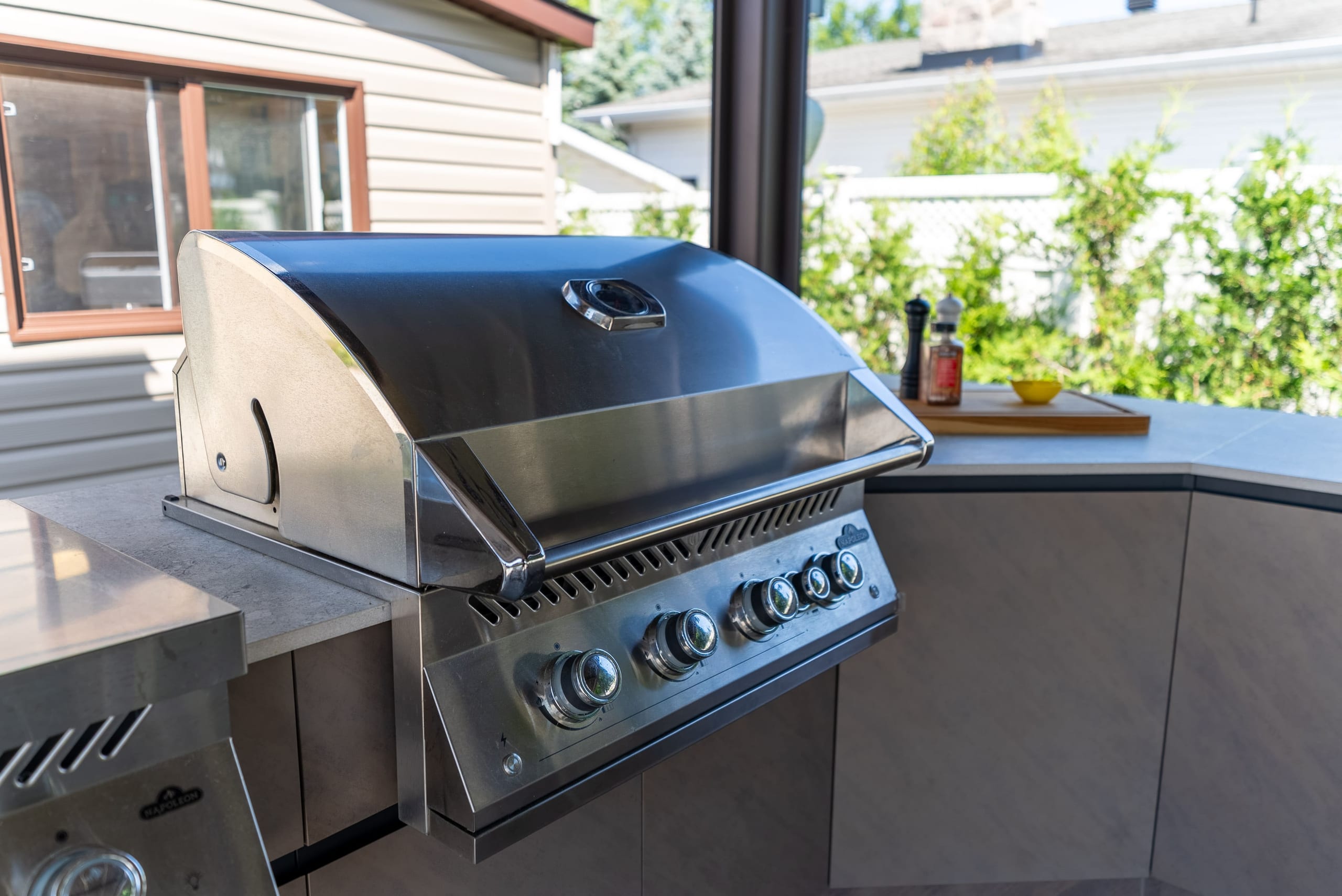 Custom Stainless Steel Outdoor Kitchen & Motorized Pergola — 7