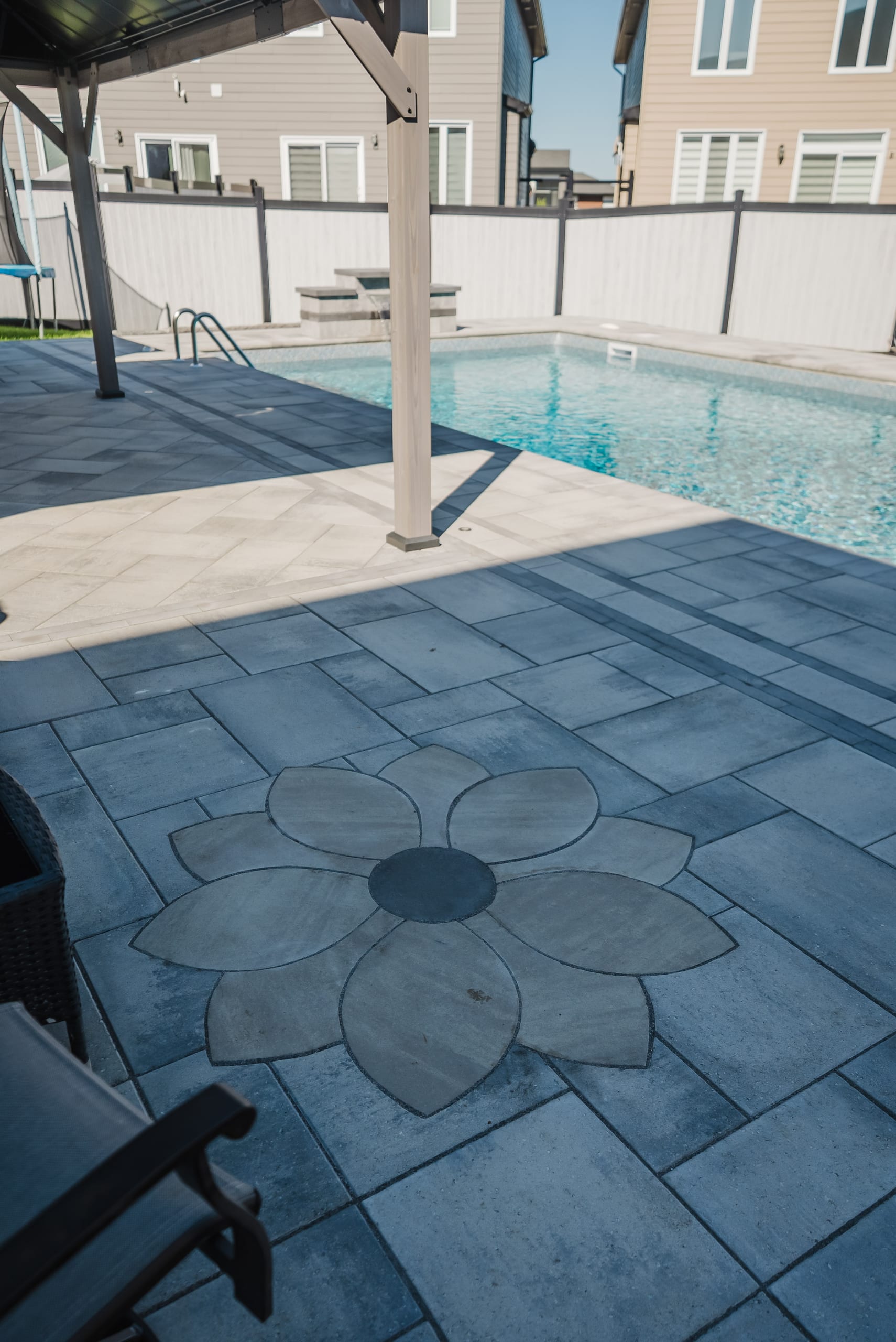 Custom Vinyl Liner Pool & Interlock Backyard — Stittsville — 4