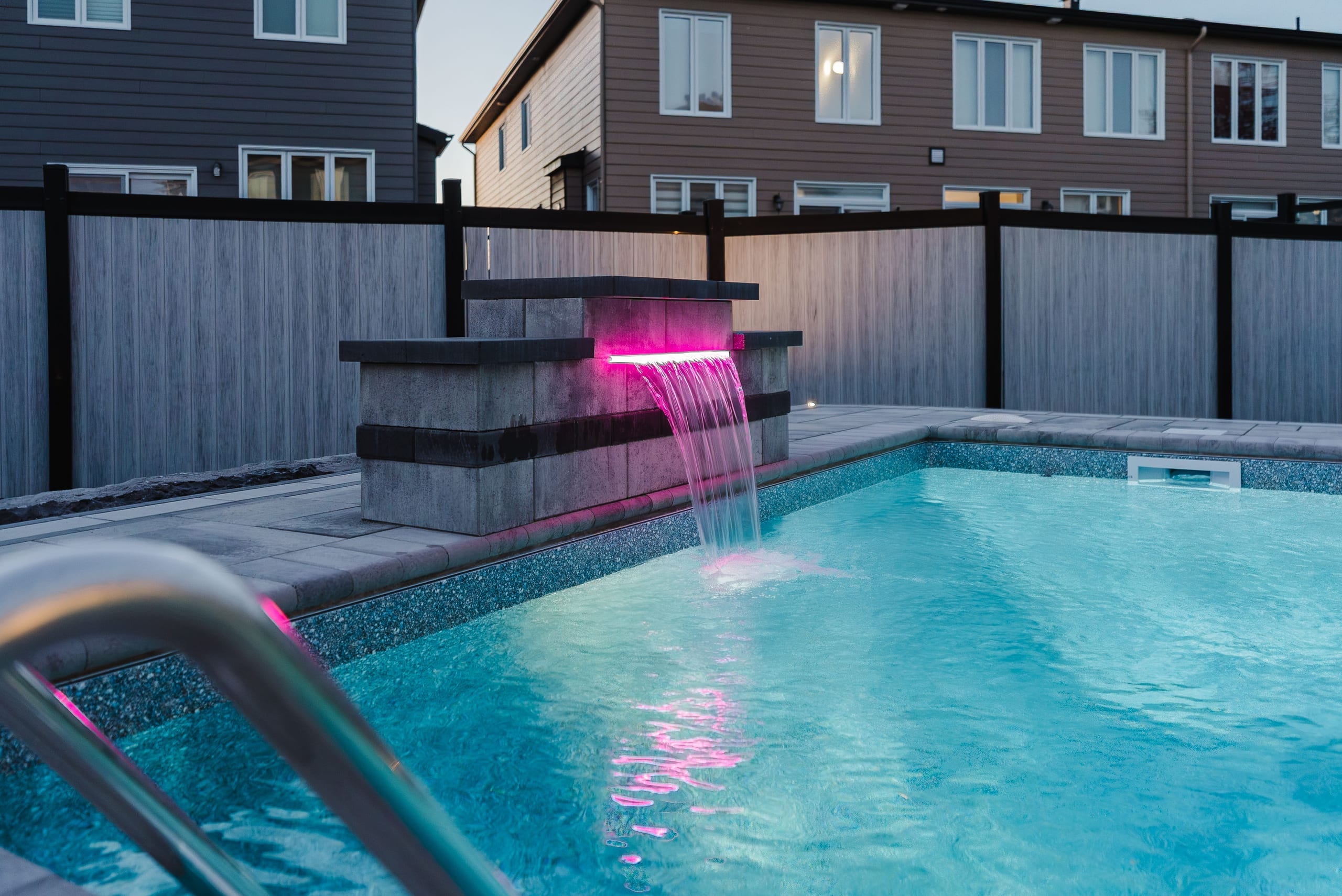 Custom Vinyl Liner Pool & Interlock Backyard — Stittsville — 8