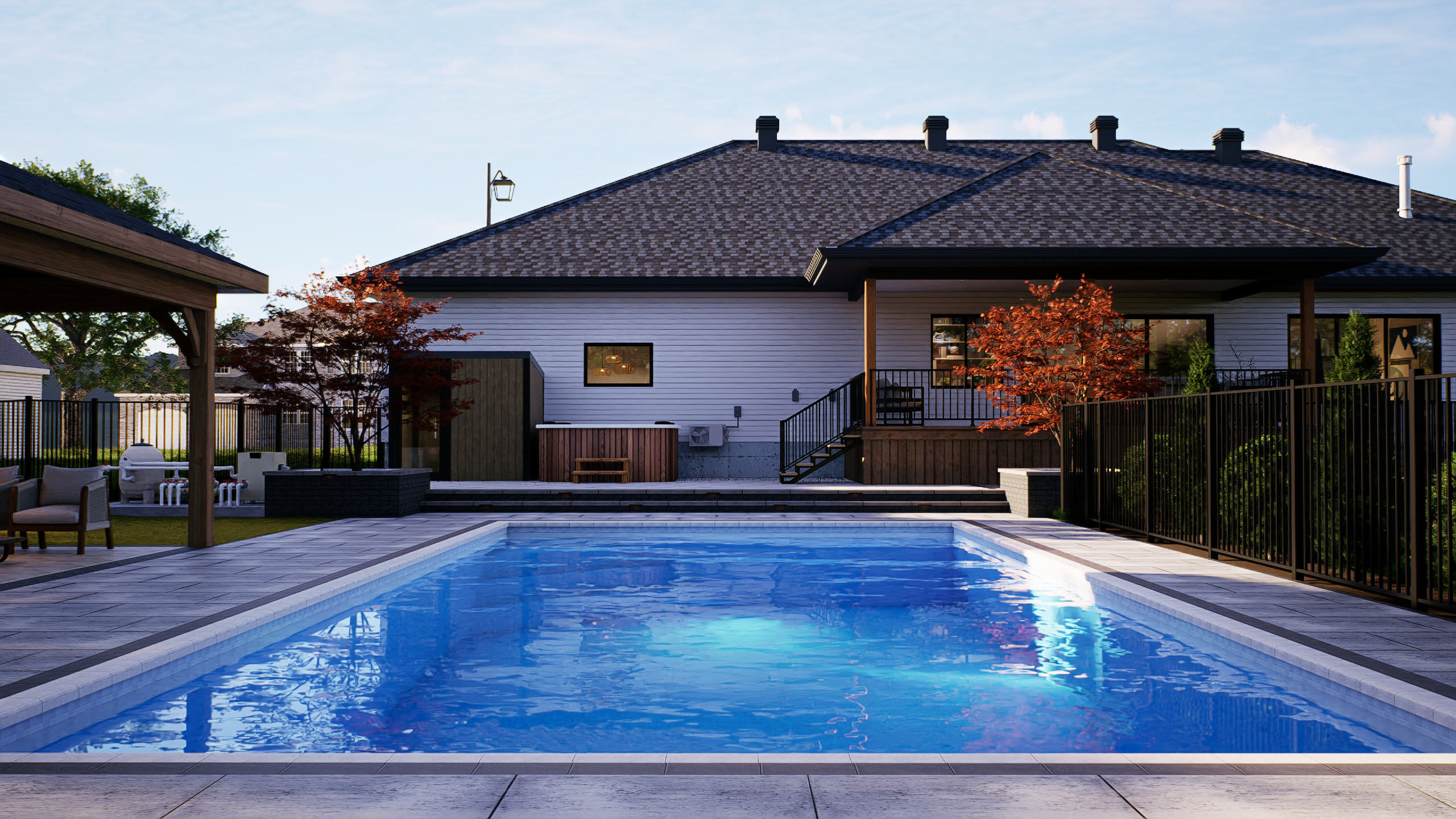 Luxury Backyard 3D Design  Pool, Pergola & Outdoor Living — 7