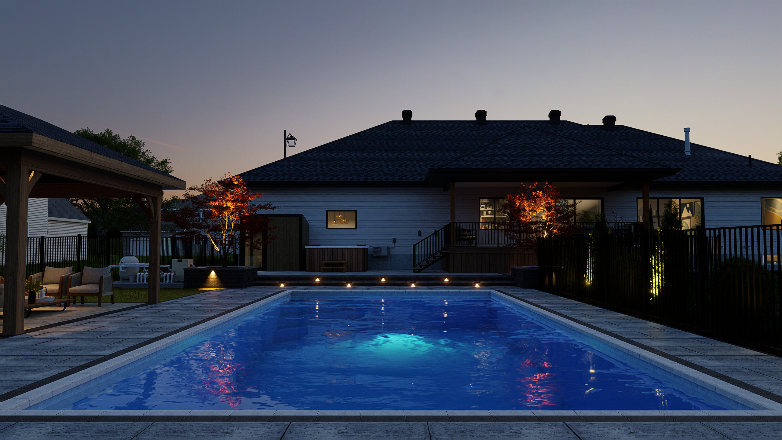 Luxury Backyard 3D Design  Pool, Pergola & Outdoor Living — 8