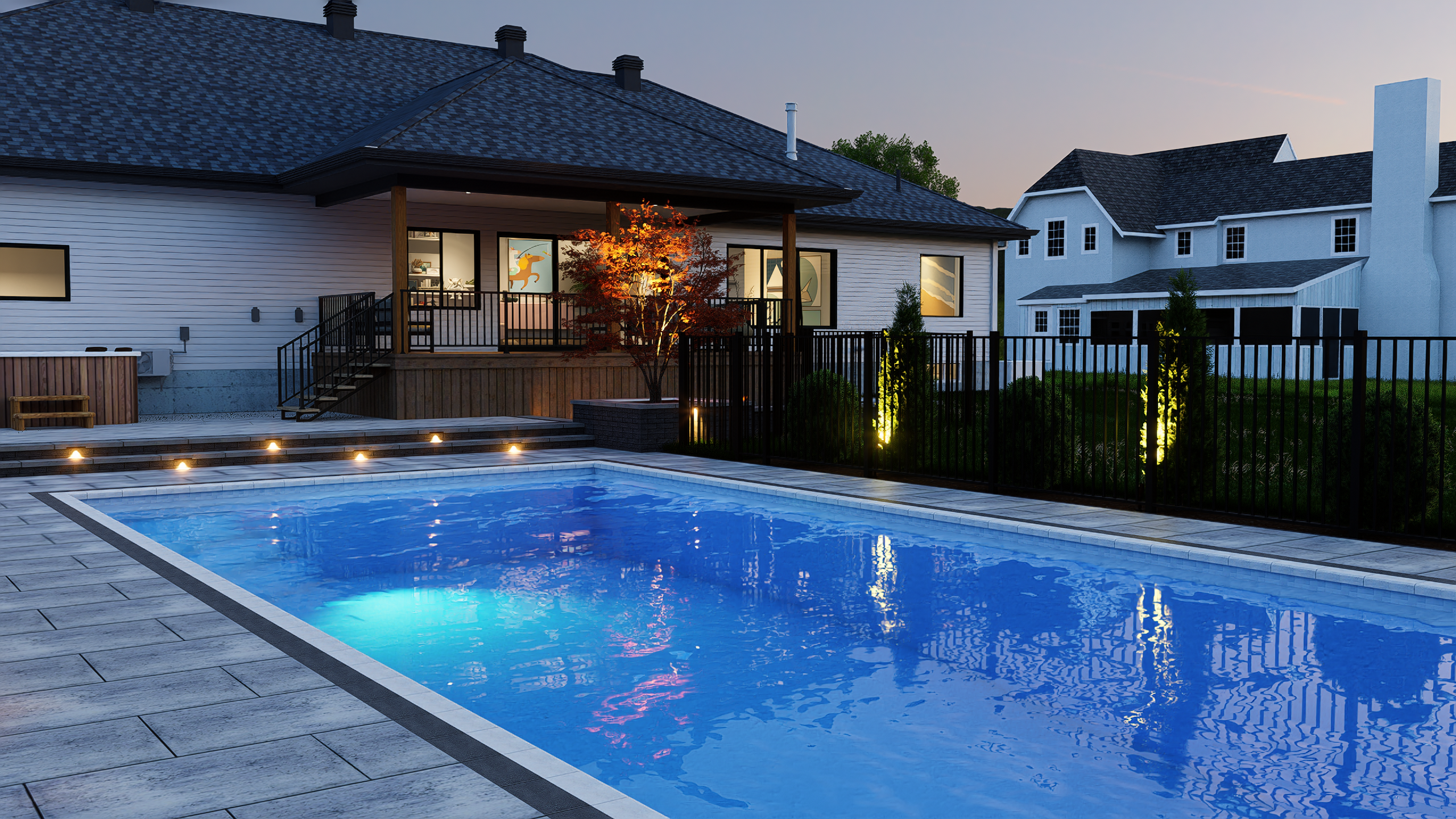 Luxury Backyard 3D Design  Pool, Pergola & Outdoor Living — 9