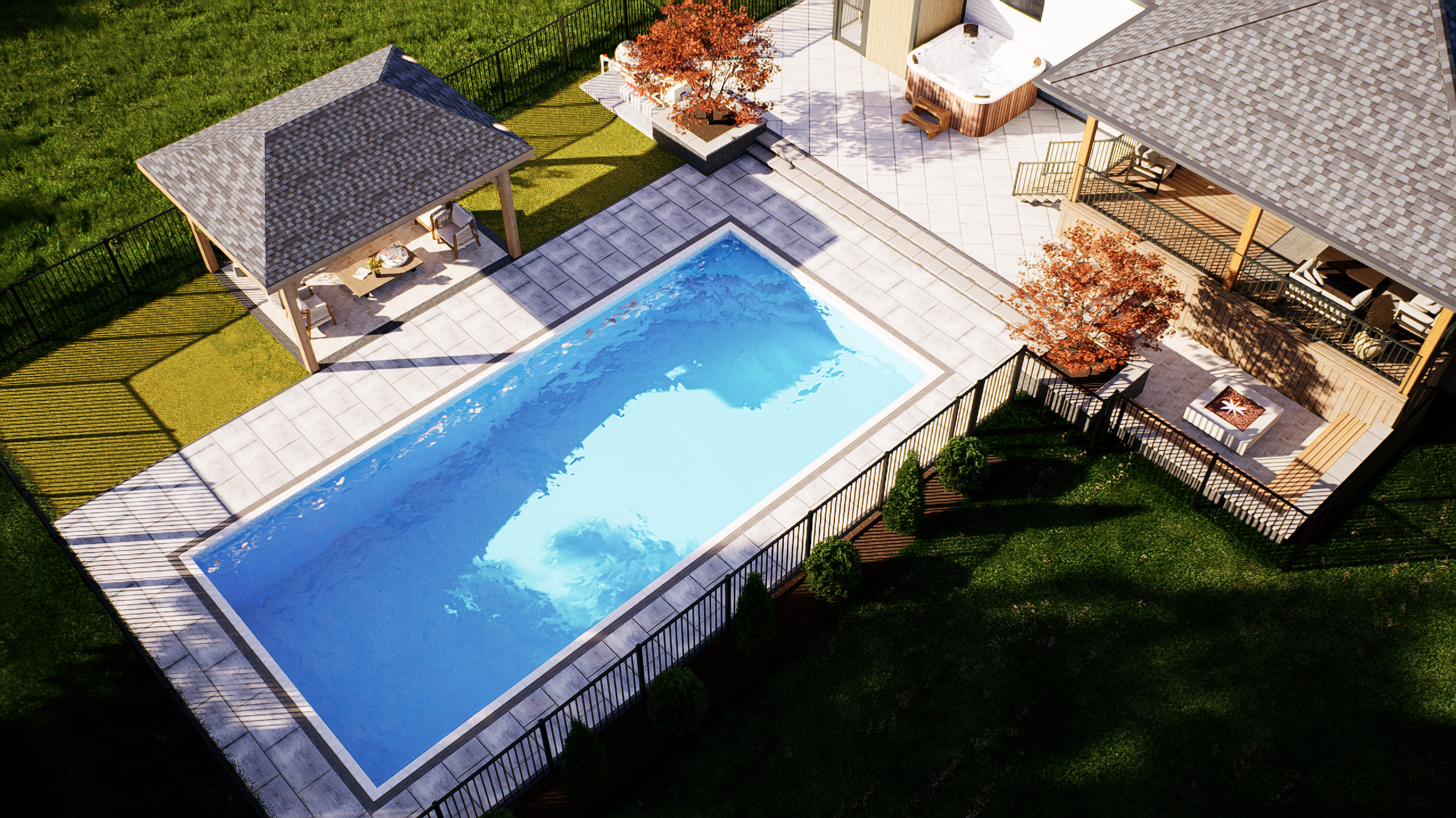 Luxury Backyard 3D Design  Pool, Pergola & Outdoor Living — 12