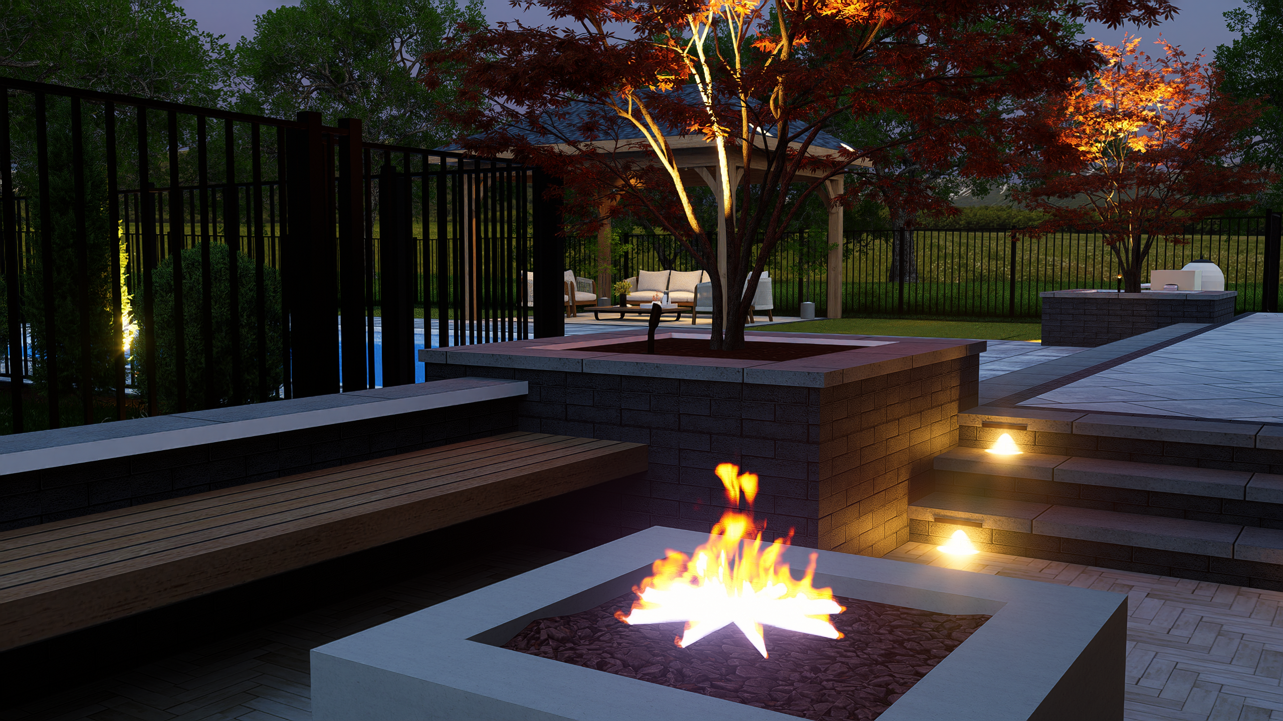 Luxury Backyard 3D Design  Pool, Pergola & Outdoor Living — 19