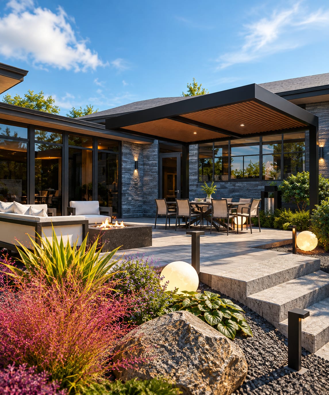 Luxury Estate 3D Landscape Design with Pool & Waterfall