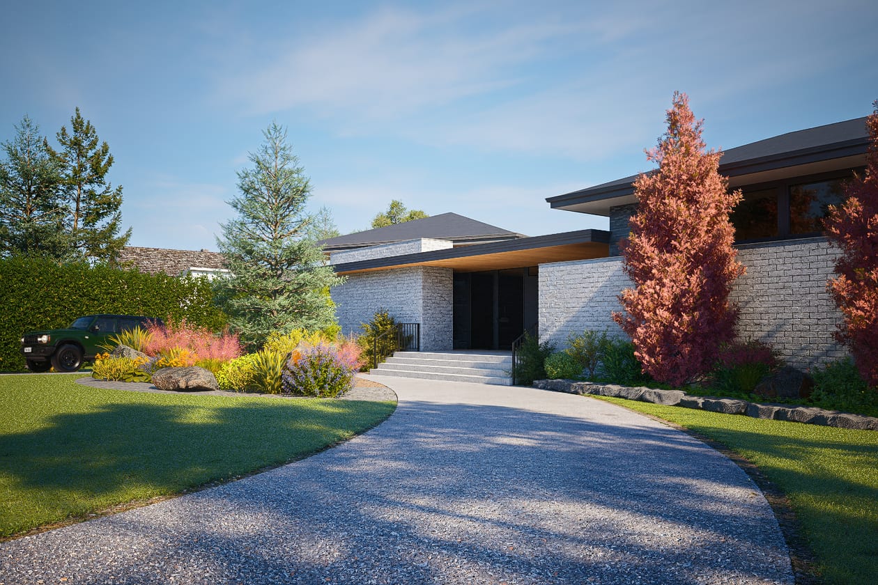 Luxury Estate 3D Landscape Design with Pool & Waterfall — 2