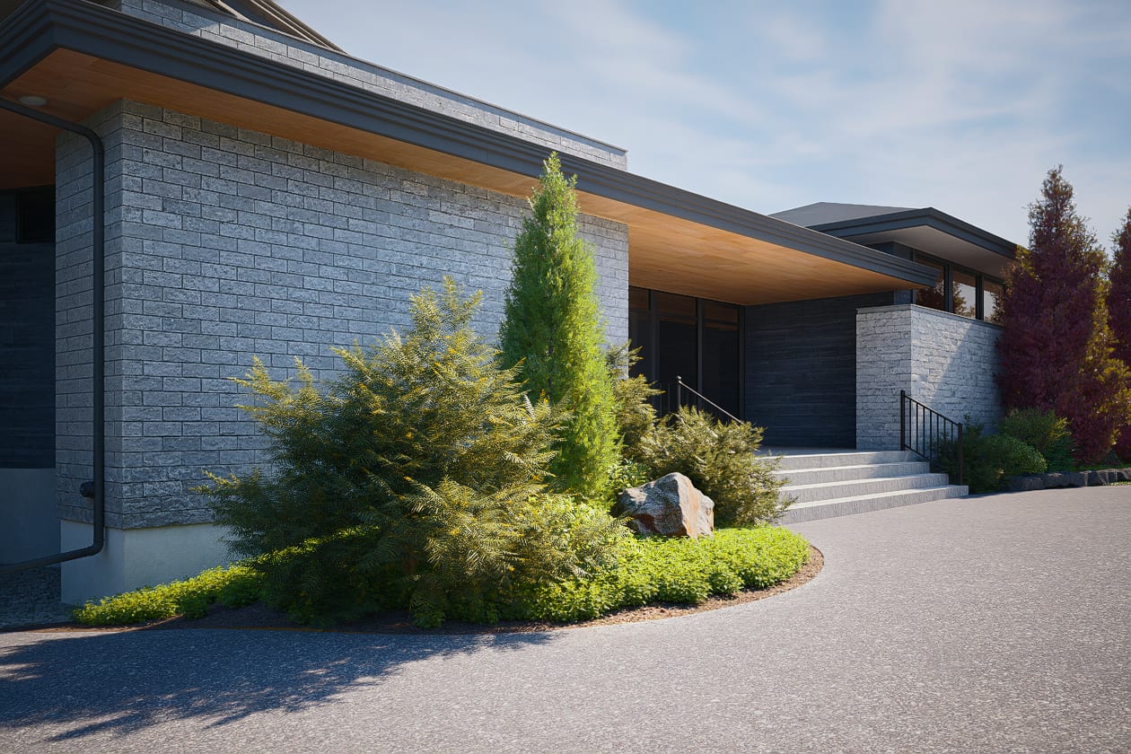 Luxury Estate 3D Landscape Design with Pool & Waterfall — 3