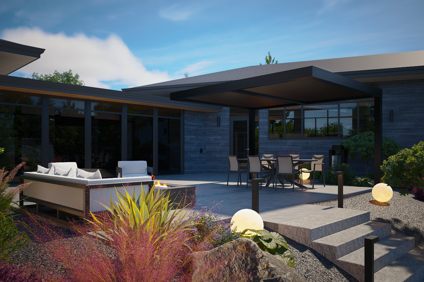 Luxury Estate 3D Landscape Design with Pool & Waterfall — 10