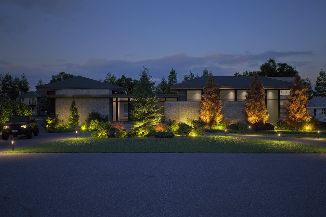 Luxury Estate 3D Landscape Design with Pool & Waterfall — 12