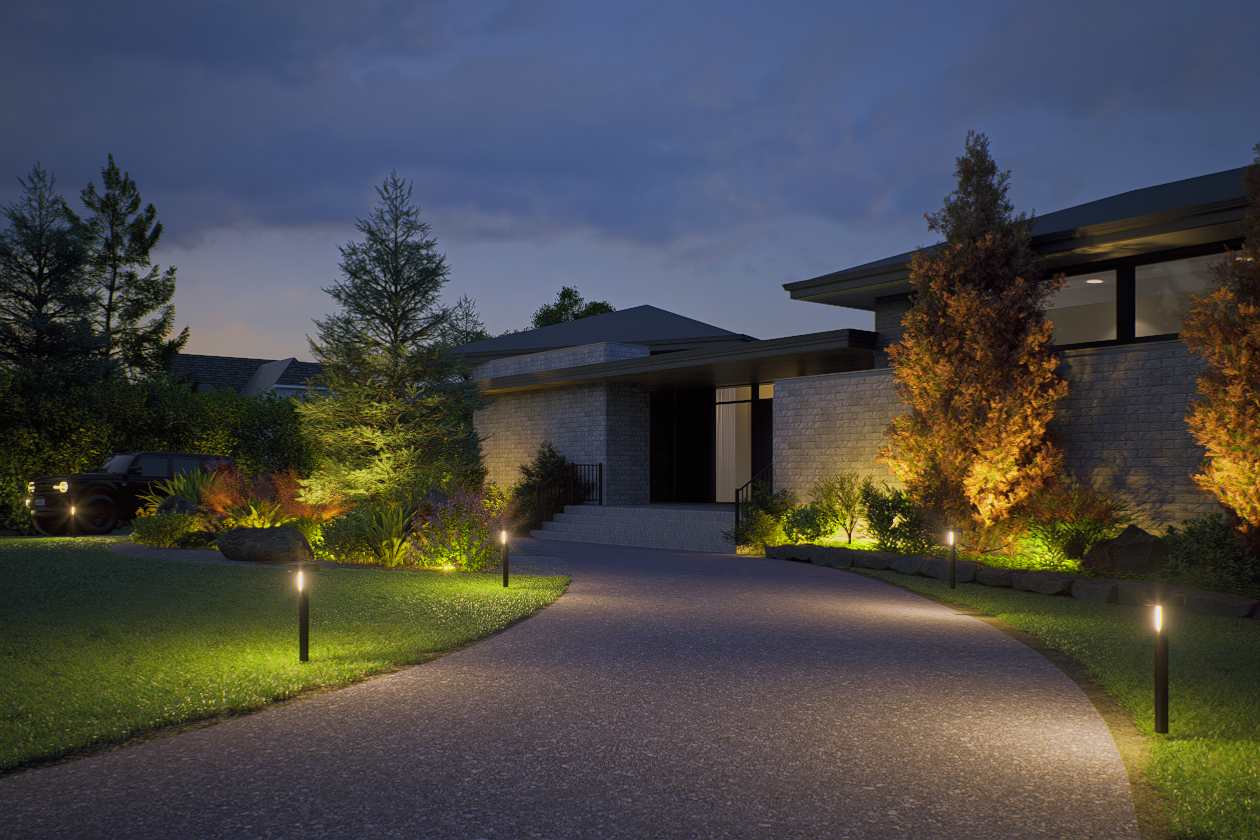 Luxury Estate 3D Landscape Design with Pool & Waterfall — 13