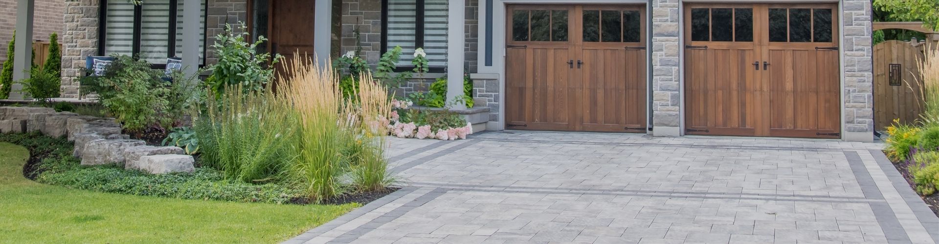 Home with interlocking driveway.