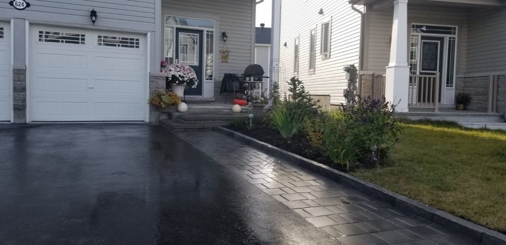 Driveway with paved asphalt.