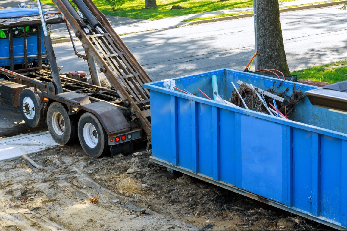 Blue disposal bin