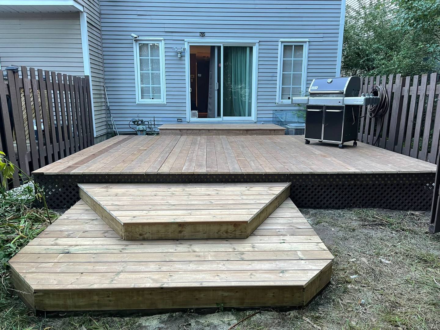 Completed wood deck installation project in Ottawa.