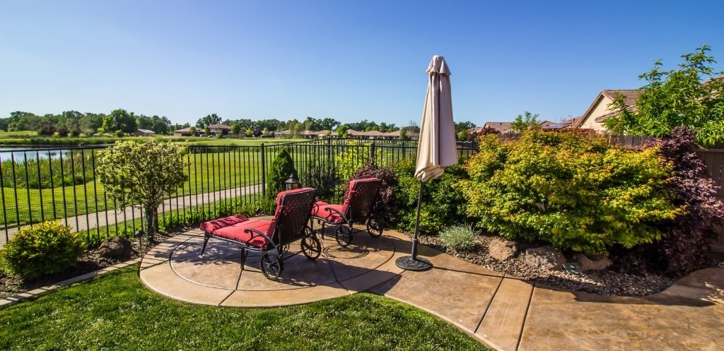 Patio made of stamped concrete