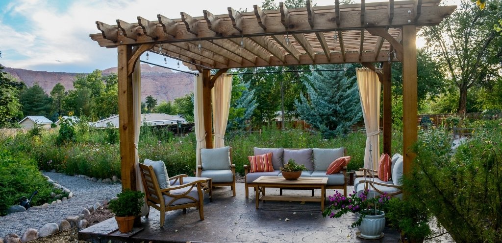 Wood pergola